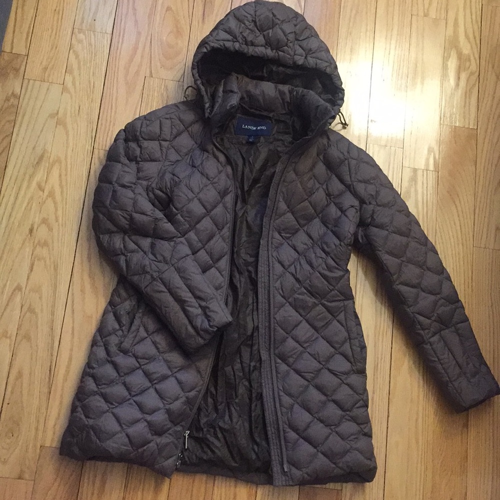 Lands End Long Down Puffer Coat